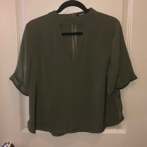 Olive green blouse with cut out